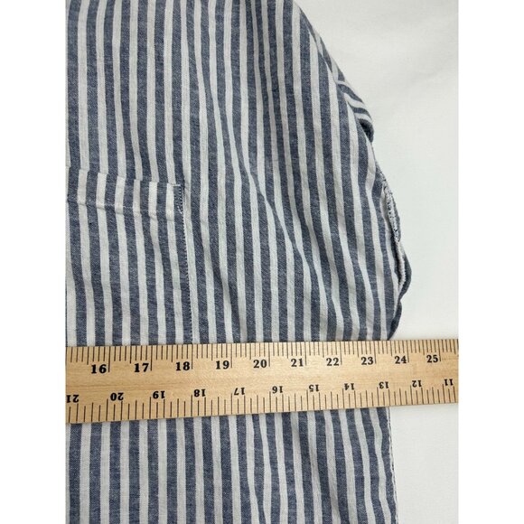 Orvis Women's Button-Up Short Sleeves Linen Blend Shirt, Blue Strip XXL - Picture 5 of 12
